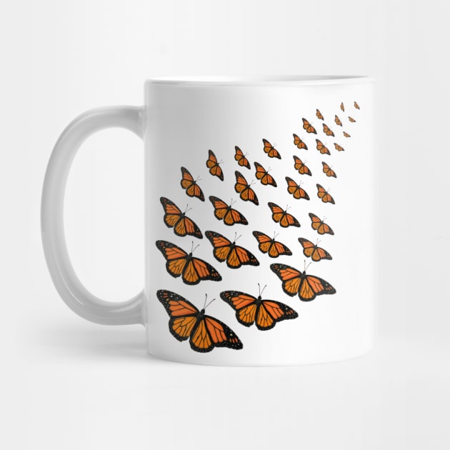 Flock of Monarch Butterflies Pattern by ArtAndBliss